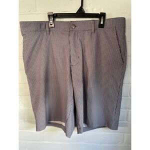 Adidas Men's‎ Golf Shorts Gingham Check Performance Flat Front Size 34